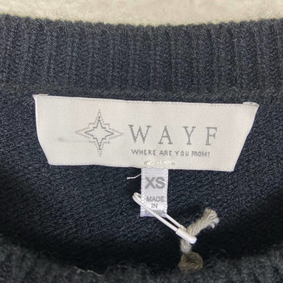 NEW Wayf Lola Puffy Sleeve Sweater Dress Black Knit Mock Neck Size XS $98 - Picture 3 of 8